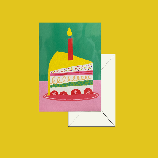 Carte pliée - Gâteau d'Anniversaire