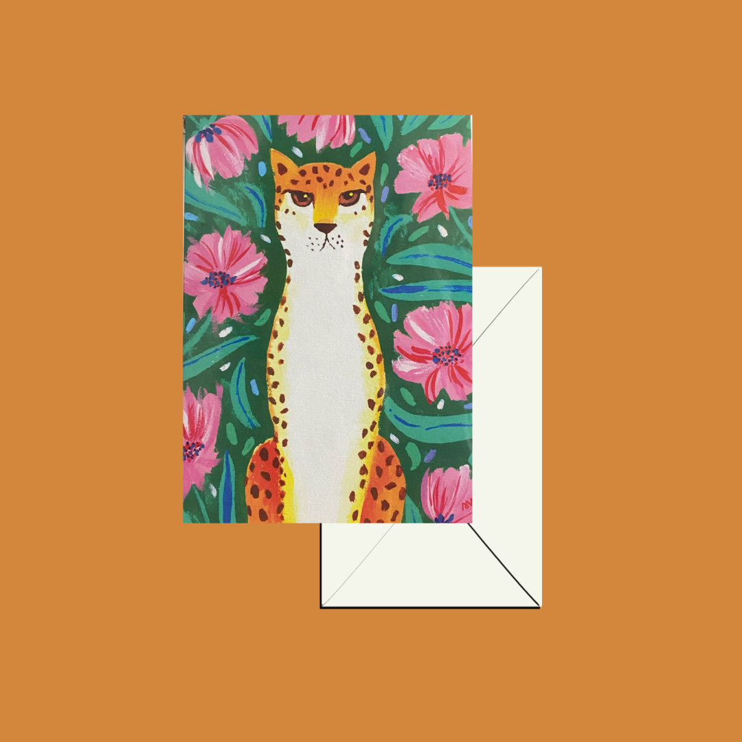 Carte pliée - Le Guépard fleuri