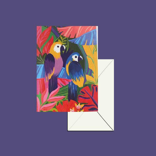 Carte pliée - Les Perroquets